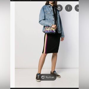 Isabel Marant Black Skirt with Bold Stripes in